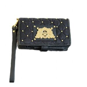 Juicy Couture Black Quilted Studded Wallet / Wristlet